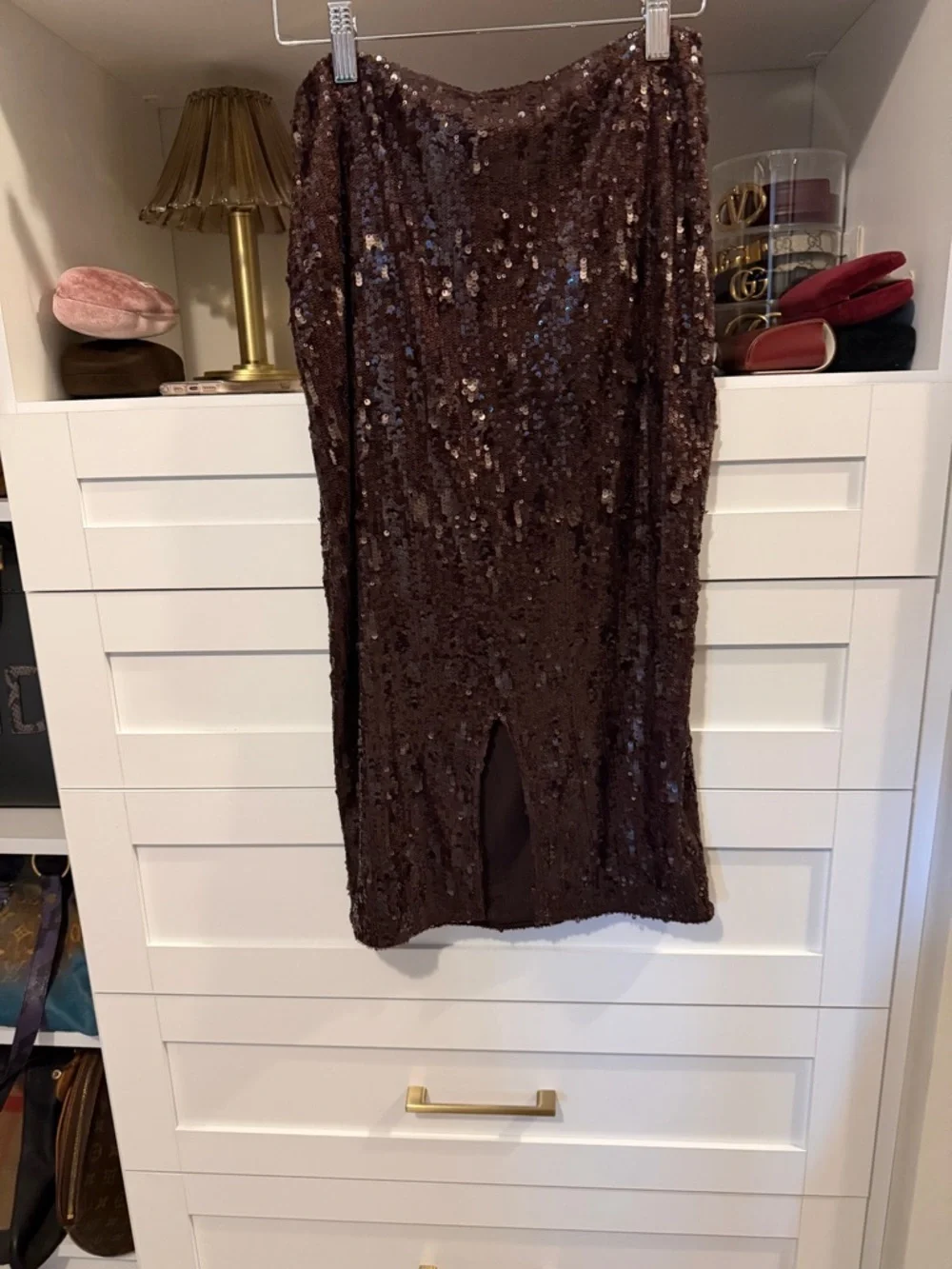 Grade & Gather Chocolate Brown Sequin Tank and Skirt - Picture 12 of 12